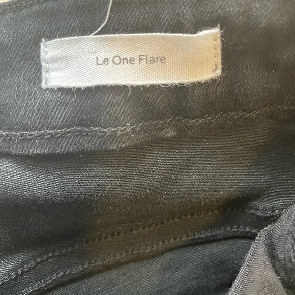 Frame Jeans Le One Flare Larsen Black Organic Cotton Size 2 - Picture 5 of 10